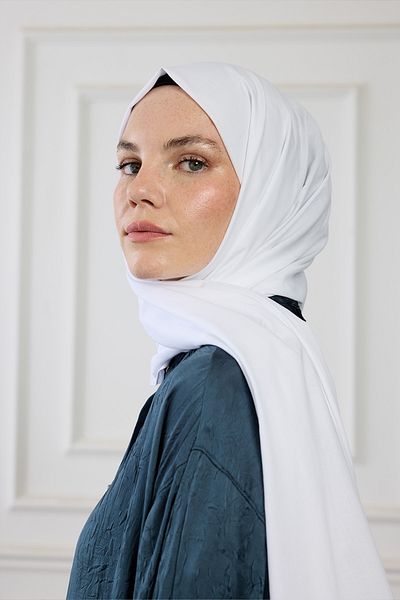 PURESCARFS شال أبيض من القطن الخالص