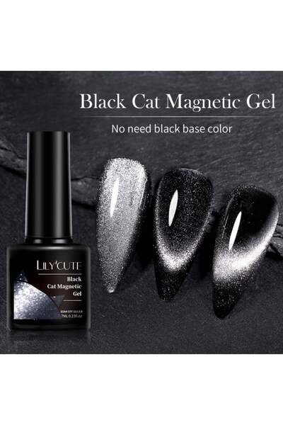 tırnakmania Black cat Magnetic 7 ml (Siyah) Kedi gözü Manyetik oje (56575)
