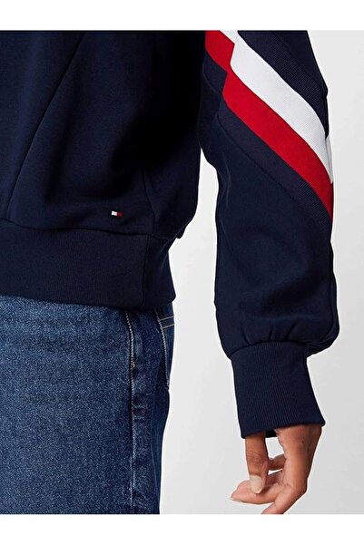 Tommy Hilfiger TH Kitty UZUN  Kollu Yuvarlak Yaka Sweatshirt