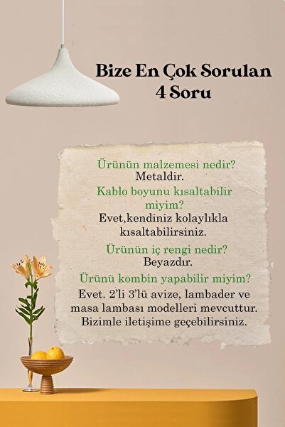 Bamyum Champion Dokulu Açık Krem Rengi Tekli Avize Sarkıt Lamba Yemek Masası Oturma Odası Mutfak