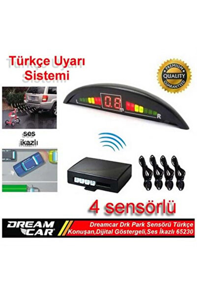 Dreamcar Park Sensörü Türkçe Ses,Dijital Ekran,Ses İkaz,4 Sensör