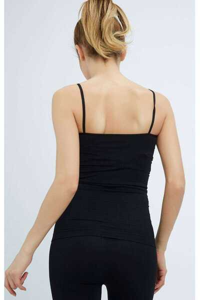 Meleners Elite Life Women's Rope Strap Non-Marking Long Black Undershirt 846