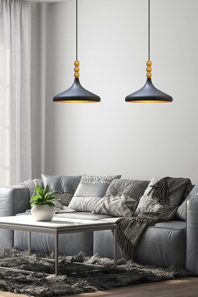 Bamyum Ikili Champion Siyah Sarkıt Lamba Yemek Masası Oturma Odası Mutfak Salon Otel Café