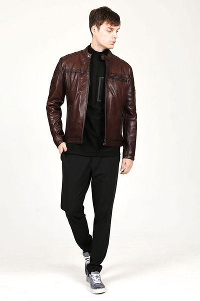 Dericlub Topgun Jumbo Real Leather Men's Coat Hazelnut