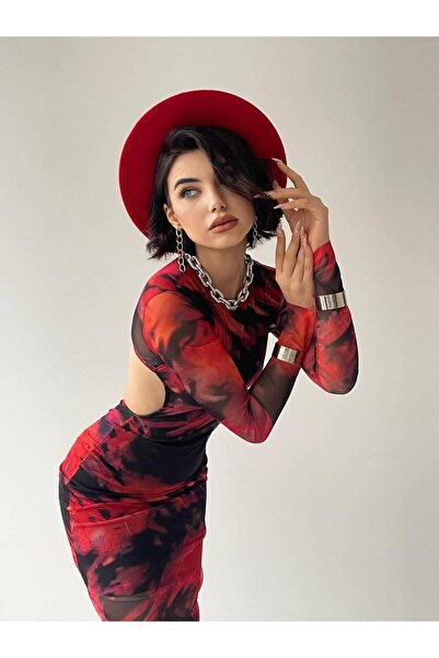 conconmoda Velvet Sırt Dekolteli Streç Elbise