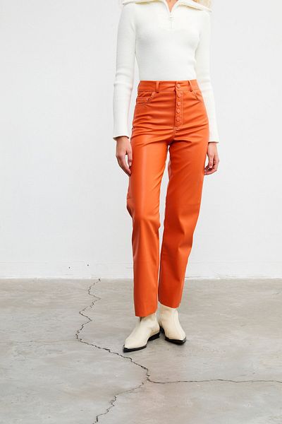 VATKALI Faux leather cargo leather trousers