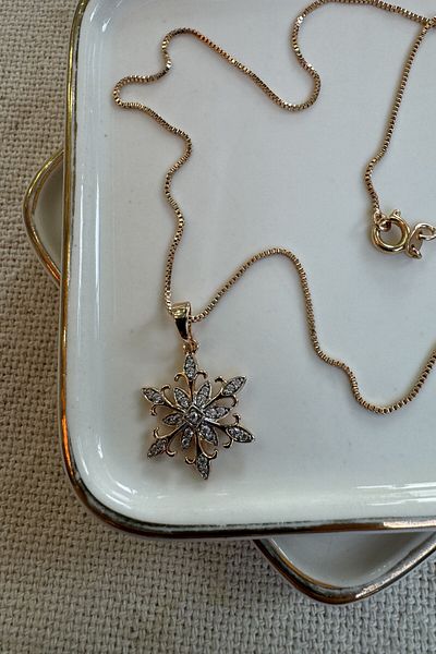 AURA ATELIER Snow Motif Steel Necklace 45cm