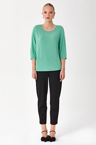 İKİLER Kolu Nervürlü ¾ Kol Bluz 245-1002