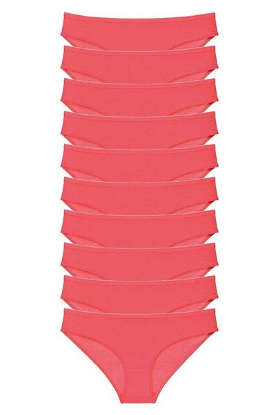Angoravi 10 Pieces Super Eco Set Lycra Women's Slip Panties Fuchsia