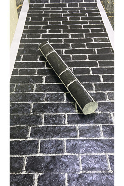 Golden Tutkal Hediye 3d Dokulu Siyah Taş Desen Duvar Kağıdı