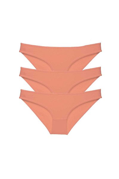 AC BOX 3 Pieces Super Eco Set Lycra Women's Slip Panties Powder