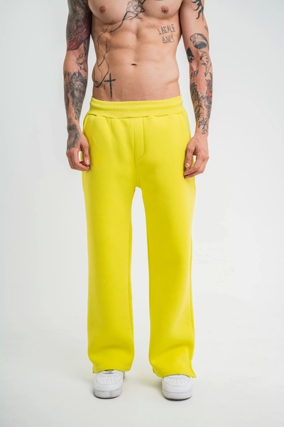 AXXAN Yellow Unisex Pipe Leg Baggy Sweatpants