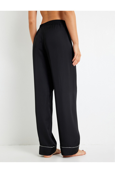 Koton Loose Fit Pajama Bottom - Flat Leg and Elastic Waist