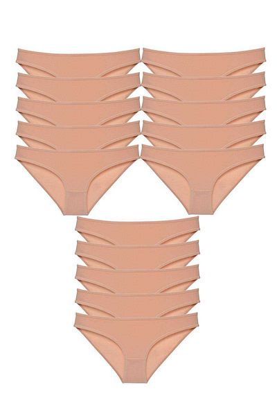 Angoravi 15 Pieces Super Eco Set Lycra Women's Slip Panties Skin