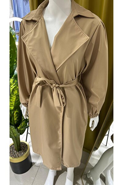 Butik Camel astarsız trençkot
