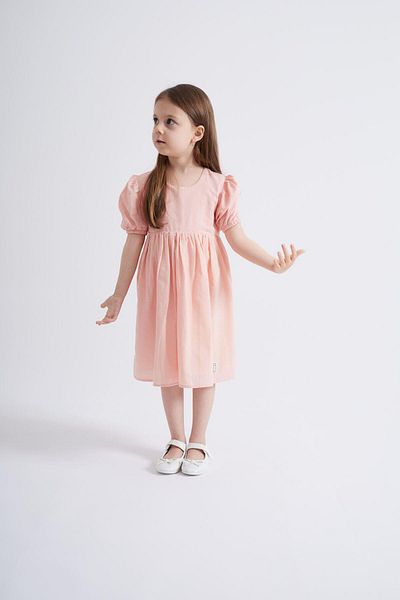 Oliven The Kid Rochie pentru fetiță cu mâneci și talie elastică roz
