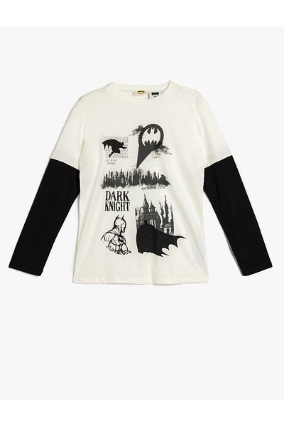Koton Licensed Batman T-Shirt - Long Sleeve, Crew Neck