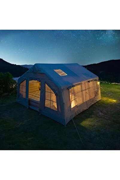 Campfit 4 Mevsim Şişme Kamp Çadırı 420x320x230cm 10 Kişilik Şişme Çadır