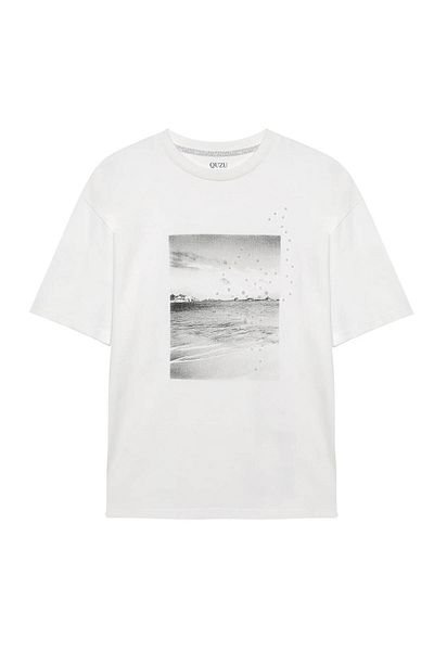 Quzu Kadın T-shirt Ekru 1810079