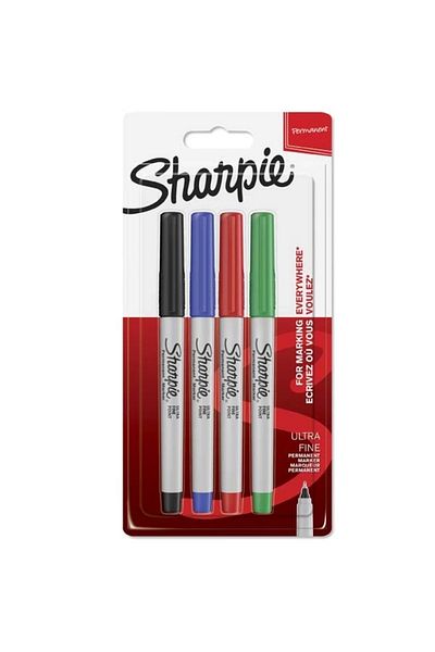 Sharpie Ultra Fine Marker in 4 ColorS - permanent BliSter, Super Thin Tip 1985879