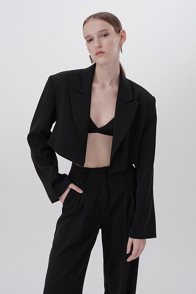 VATKALI Venus Oversize-Crop-Jacke schwarz