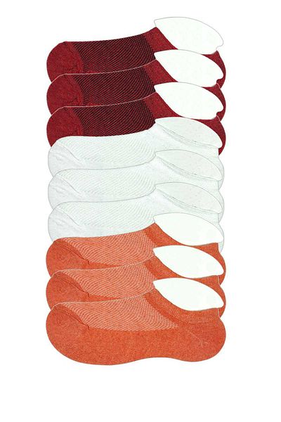 Rasanet 9 Pieces Kids Sneaker Booties Socks Burgundy White Orange