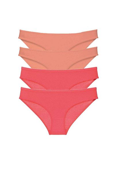 AC BOX 4 Pieces Eco Set Lycra Women's Slip Panties Powder Fuchsia
