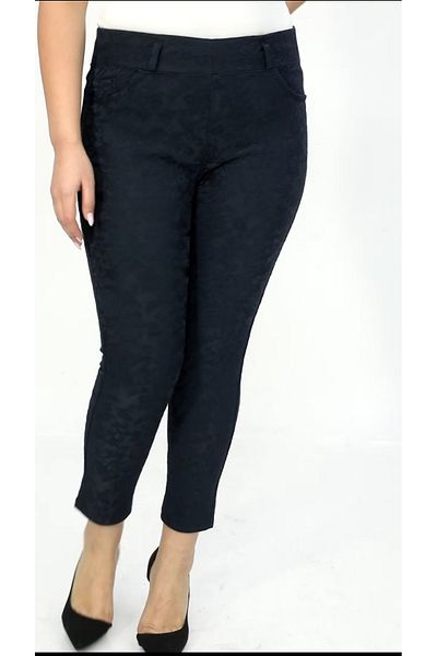 AKŞEN GİYİM Large Size High Waist Full Lyrical Two Size Thin Magic Jacquard Fabric Pants