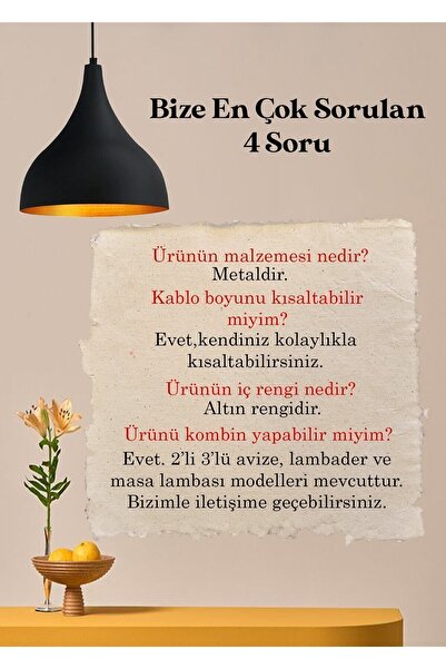 Bamyum Dörtlü Uzun Siyah Sarkıt Avize Salon Yemek Masası Oturma Odası Toplantı Odası Avizeleri Antre