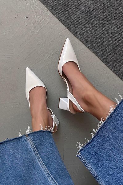 STRASWANS Luan Women's Patent Leather Heeled Shoes White