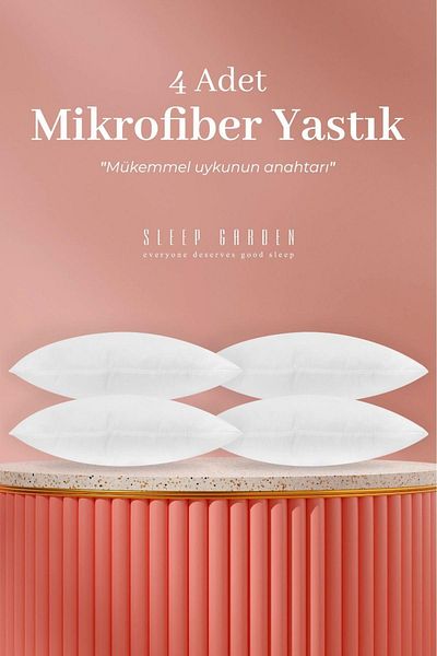 Sleep Garden Microfiber Silky Soft Silicone Fiber Pillow 4 Pieces