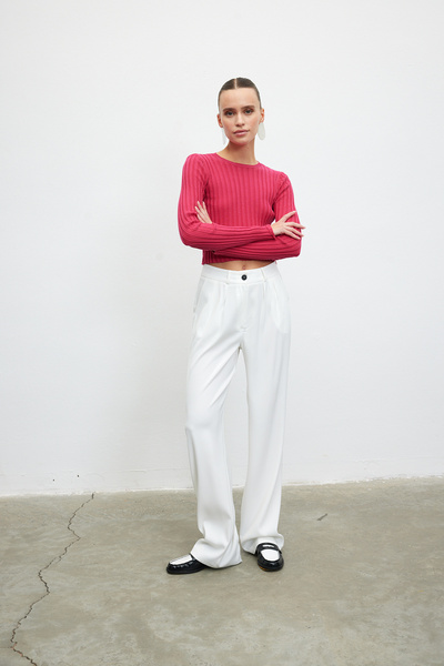 VATKALI Ribbed crop fit blouse