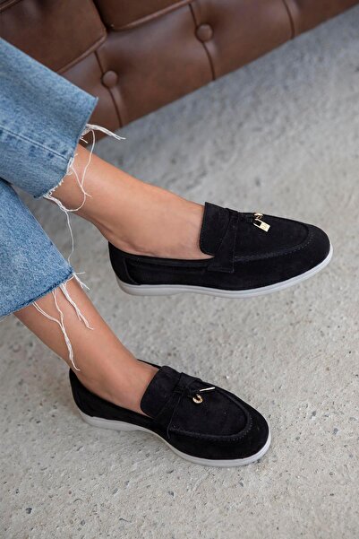 STRASWANS Days Жіночі шкіряні замшеві мокасини чорні