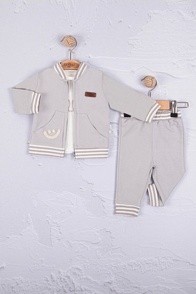 Babydonat Hello Embroidered 3-Piece Cotton Set for Baby Boy