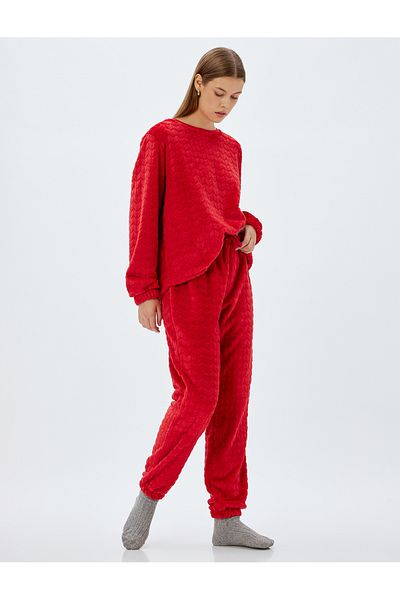 Koton Polar-Pyjama-Unterteil mit elastischem Bund und bequemer Passform