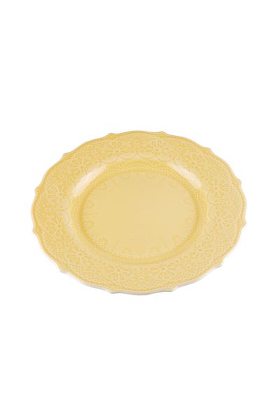 KANCAEV Lace Collection Dessert Plate, 21cm. Yellow Sold as a Set of 2