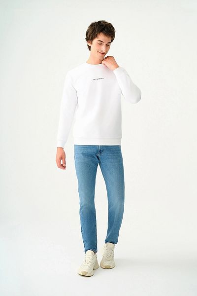 Loft White Men's Sweatshirt Lf 2034268   - m Sws Lf 2034268 -White