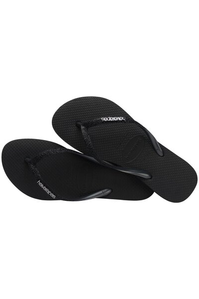 Havaianas Γυναικείες παντόφλες Slim Glitter II Blackblack Μαύρες
