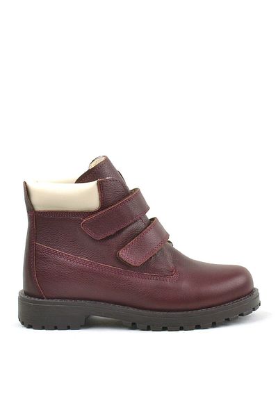 Rakerplus Παιδικές μπότες Neson Γνήσιο Δερμάτινο Claret Red Velcro