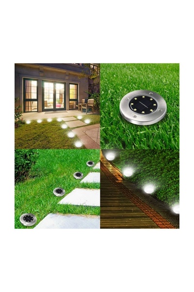 Dnz 12'li 3w Solar Güneş Enerjili Kazıklı Çim & Bahçe Aydınlatma,paslanmaz In...