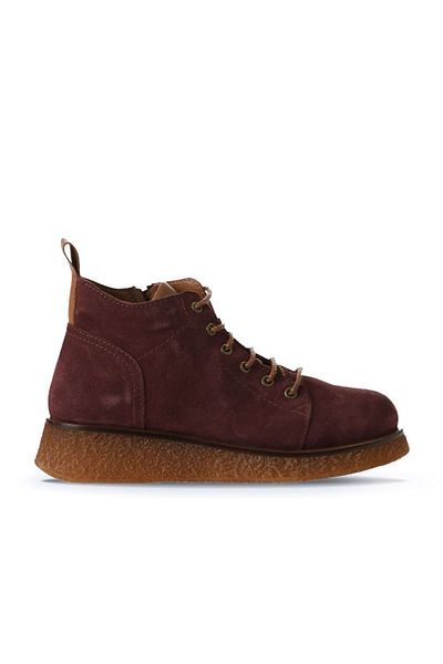 Bueno Shoes 01wv5204 Μοντέλο Claret Red Suede Γυναικείες Flat Μπότες