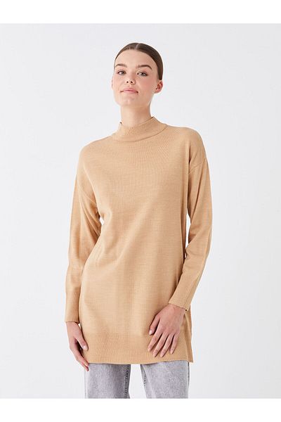 LC Waikiki LW – Damen-Strick-Tunika mit halbem Rollkragen, einfarbig, langärmlig