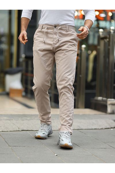 LTC Jeans Men's Beige Elastic Waist Comfortable Jogger Pants