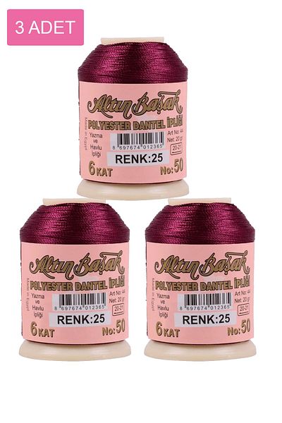 Royaleks Royaleks 3 Pieces Gold Spike Needle and Lace Thread - 20 gr No: 025