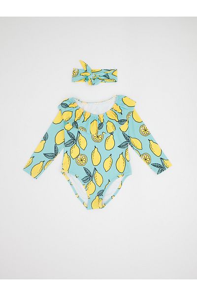 rg kidsstore Costum de baie cu mânecă lungă cu volane pentru copii