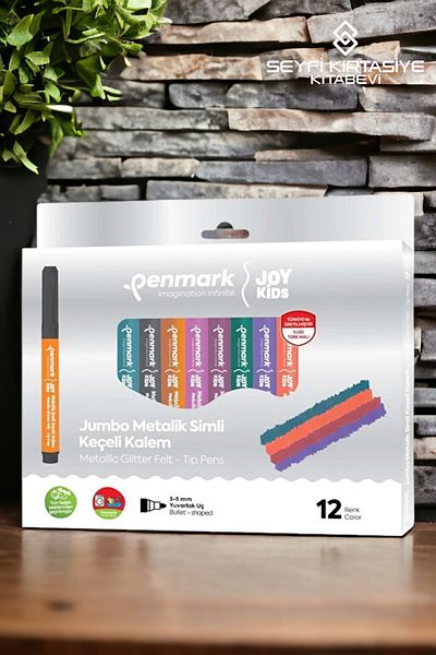 penmark HS-707-12 - 12-piece Glitter Jumbo Pen Set, Super WaShable