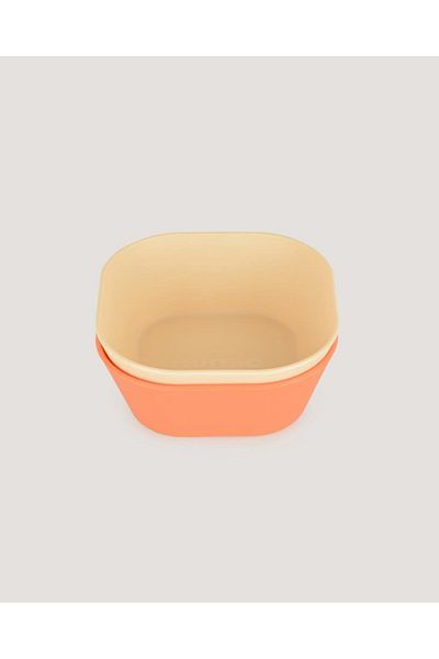 lets be child Let's Be Child 2-Pack Square Bowl Peach-Vanillia