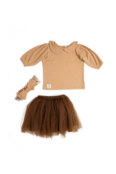 rg kidsstore Комплект от 3 части за момиче от тюл с памучен плат лиоцел
