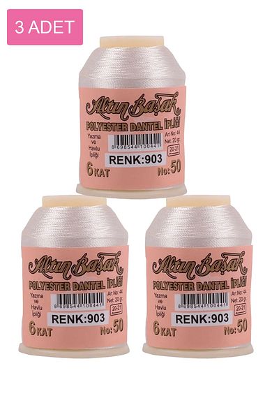 NEZADE STORE 3 Pieces Gold Spike Needle and Lace Thread 20 Gr - Royaleks - No: 903