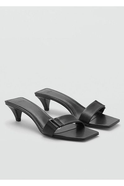 MANGO Woman Heeled Leather Sandals